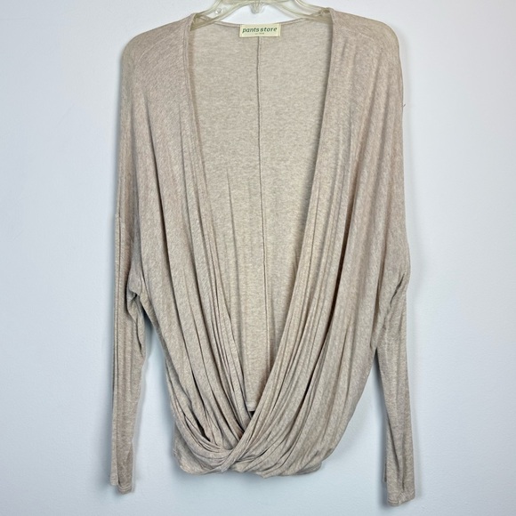 Pants Store Sweaters - Pants Store Surplice Draped Front Cardigan Top Size Large
